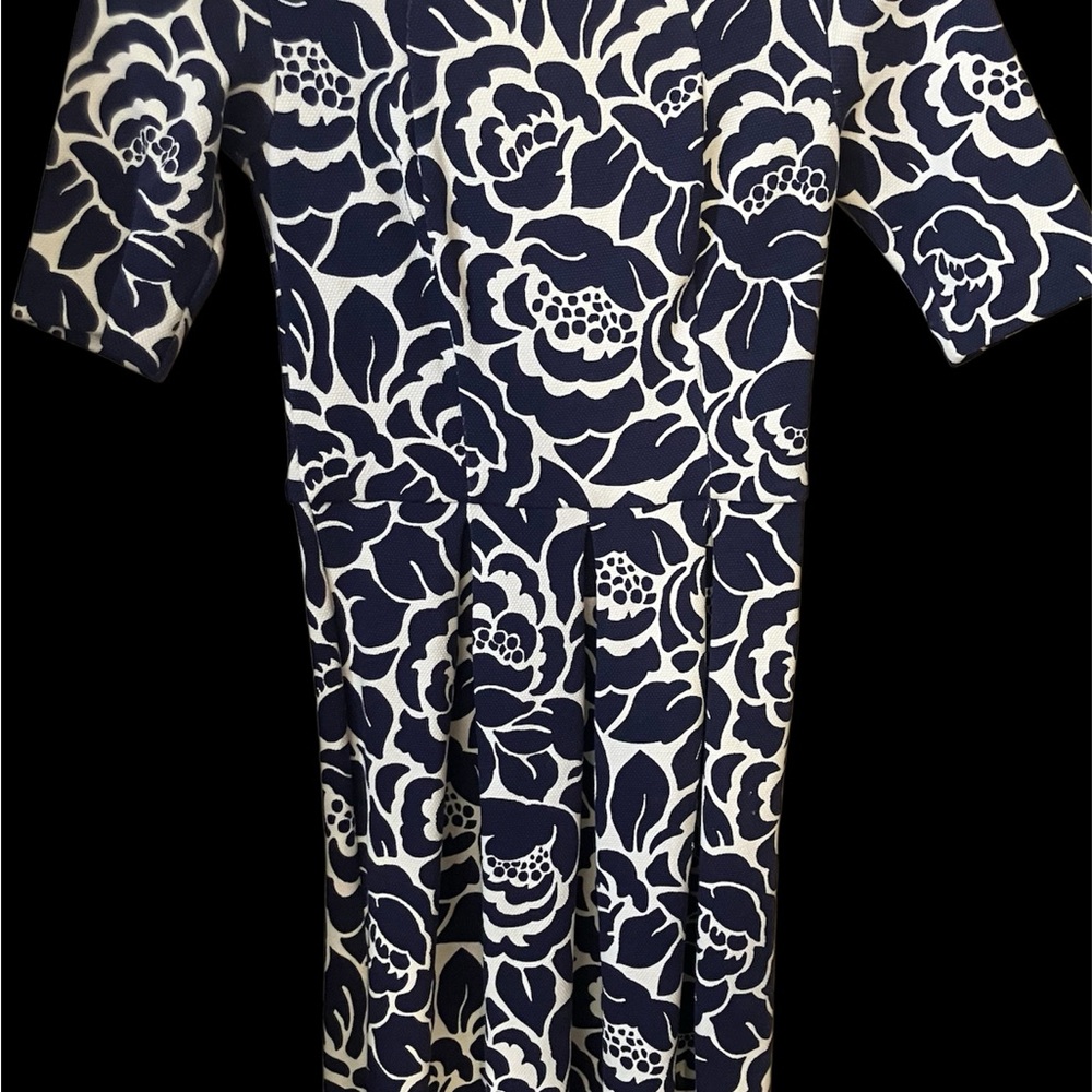Boden Navy and White Floral Dress